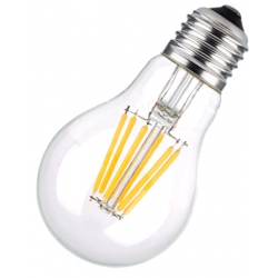 ŻARÓWKA LED E27 6W A60 Filament Retro Ozdobna barwa BIAŁA ZIMNA 6500k