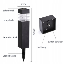 LAMPA SOLARNA OGRODOWA WBIJANA LAMPKA OGRODU 4szt