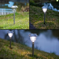 LAMPA SOLARNA OGRODOWA WBIJANA LAMPKA OGRODU 4 szt