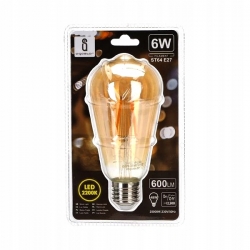 ŻARÓWKA LED DUŻA Filament EDISON AMBER ST64 E27 6W