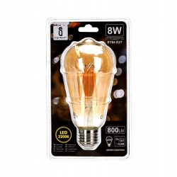 ŻARÓWKA LED DUŻA Filament EDISON AMBER ST64 E27 8W