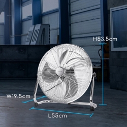 XXL MOCNY PODŁOGOWY WENTYLATOR CYRKULATOR 51CM