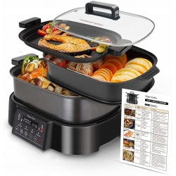 ELEKTRYCZNY GARNEK 3w1 WOLNOWAR PAROWAR GRILL 6l